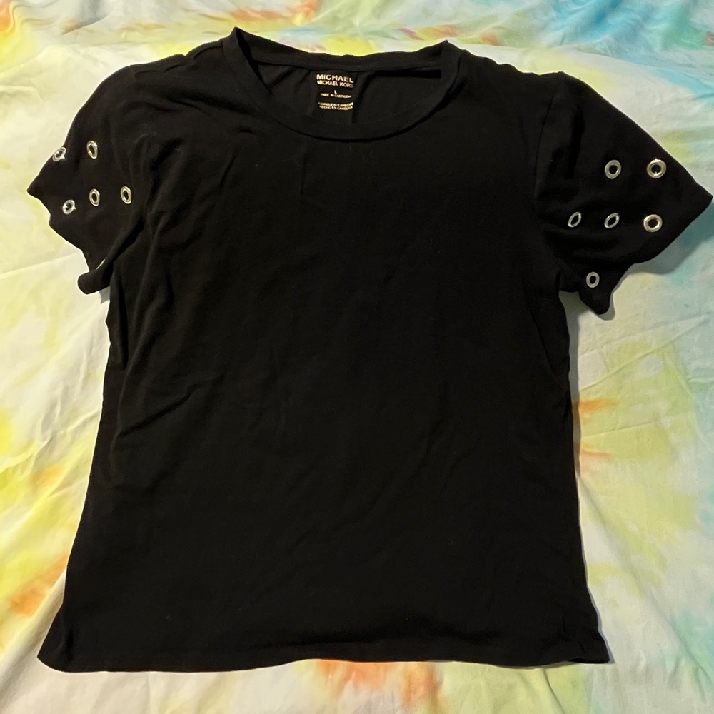❌SOLD❌ Michael Kors black top gold eyelets